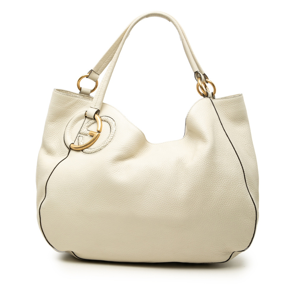 Pre-Loved Gucci Medium Pebbled Calfskin Twill Tote